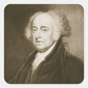 John Adams 2nd president av Förenta staterna av Fyrkantigt Klistermärke
