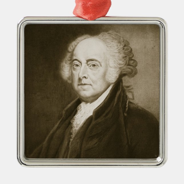 John Adams 2nd president av Förenta staterna av Julgransprydnad Metall (Framsidan)