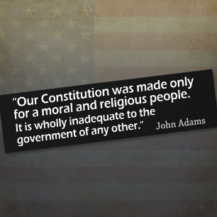 John Adams: A Moral and Religiösa People Bildekal