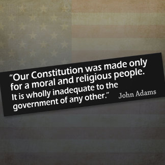John Adams: A Moral and Religiösa People Bildekal