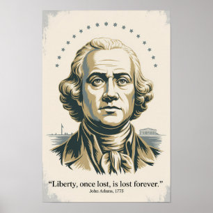John Adams Citat Andra President Illustration Poster