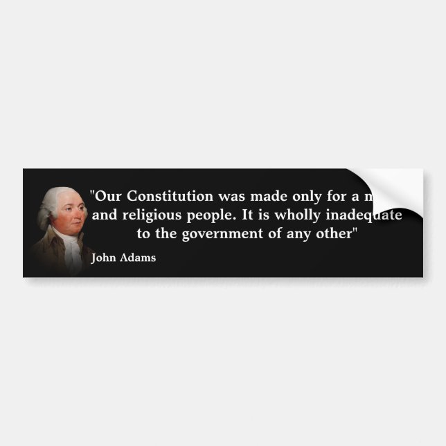 John Adams citat om vår konstitution Bildekal (Framsidan)