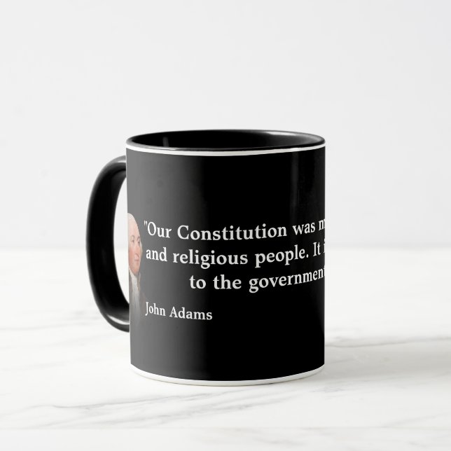 John Adams citat om vår konstitution Mugg (Framsida vänster)