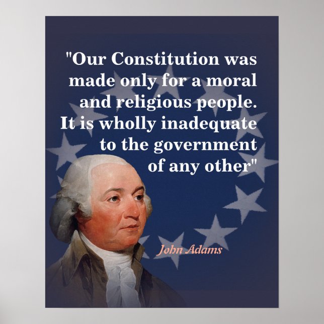 John Adams Citat Om Vår Konstitution Poster (Framsidan)