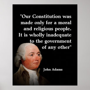 John Adams Citat Om Vår Konstitution Poster