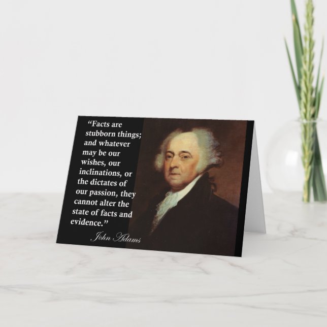 John Adams "Facts are enubborn sak", citat Kort (Framsida)