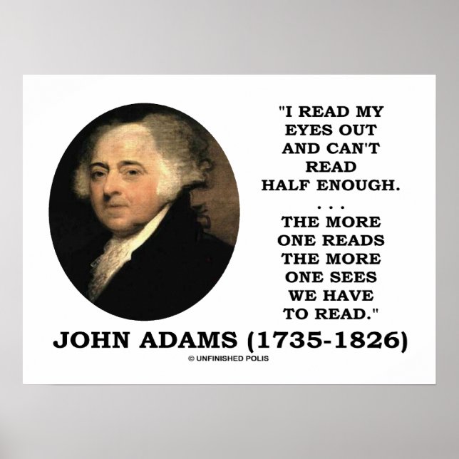 John Adams kan inte läsa upp mitt Ögon nog Poster (Framsidan)