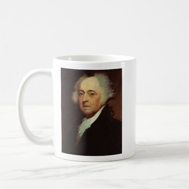"John Adams Liberty Quote Ceramic Mugg (Vänster)