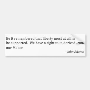 John Adams och frihet Bildekal