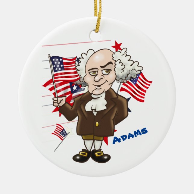 John Adams och Thomas Jefferson Julgransprydnad Keramik (Framsidan)