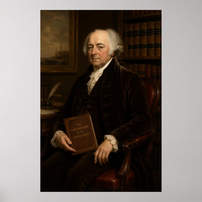 John Adams Oljemålning Porträtt | Grundlagsfader Poster (Framsidan)