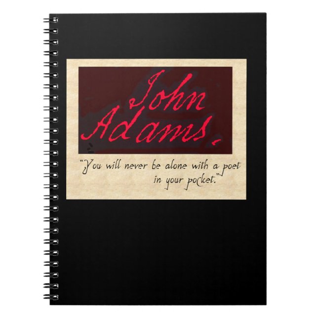 John Adams poetjournal Anteckningsbok Med Spiral (Framsidan)