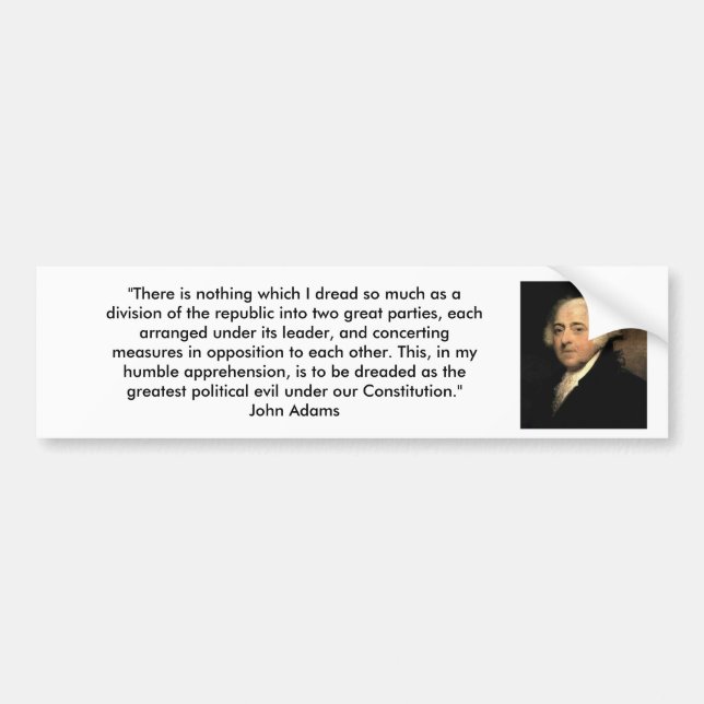John Adams - Politiska partier Bildekal (Framsidan)