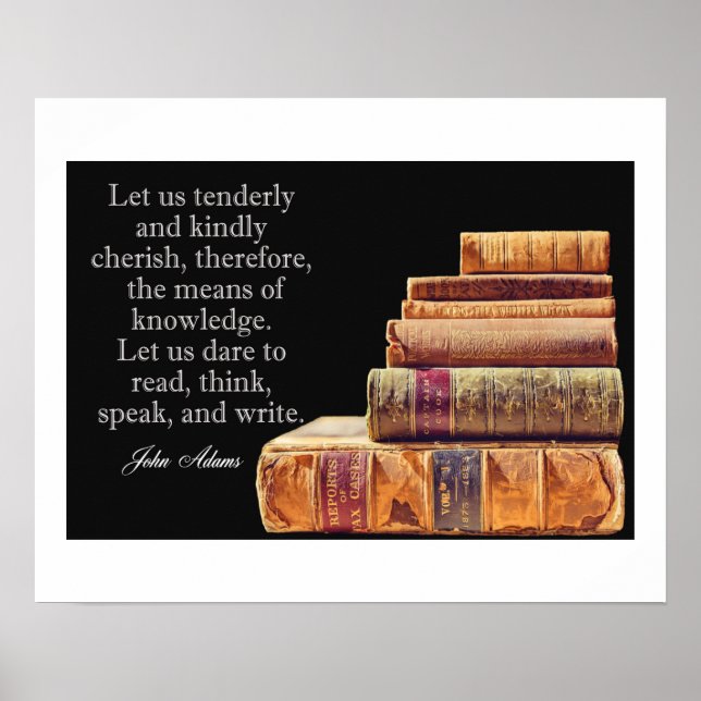 John Adams Quote - Kunskap Poster (Framsidan)