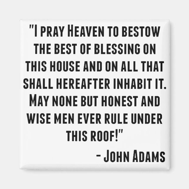John Adams Quote Magnet (Framsidan)