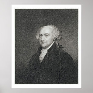 John Adams som inristas av James Barton Longacre Poster