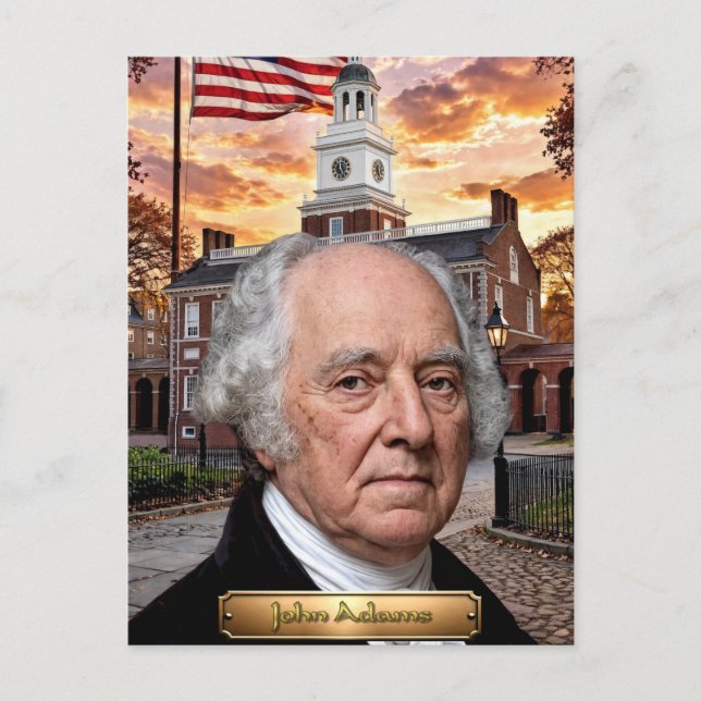 John Adams: USA:s 2:e president Vykort (Framsida)