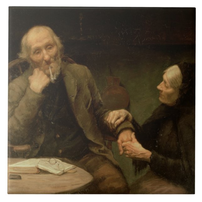 John andersson, min Jo, 1894 (olja på kanfas) Kakelplatta (Framsidan)