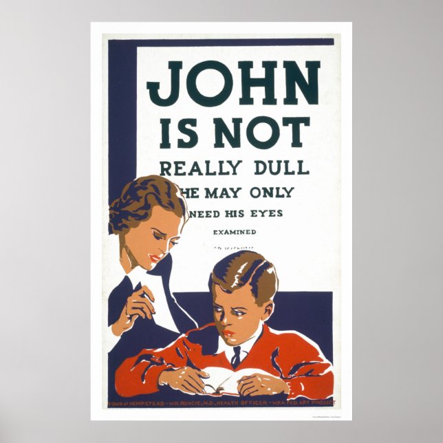John är inte Dull 1937 WPA Poster (Framsidan)