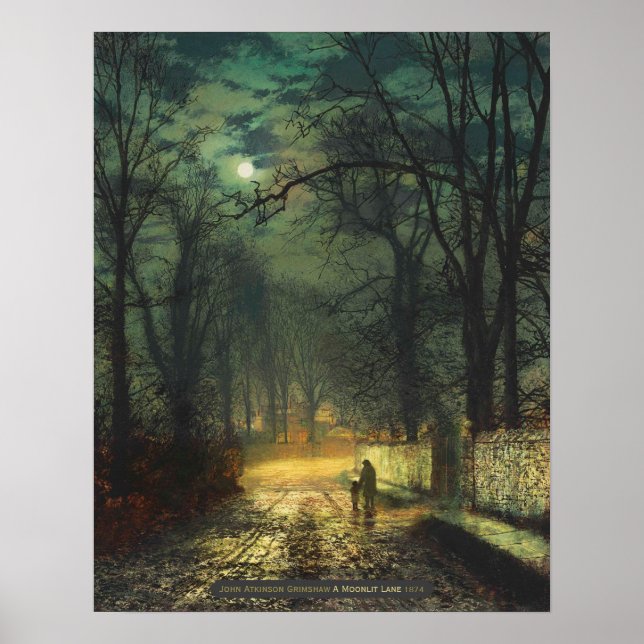 John Atkinson Grimshaw A moonlit lane 1874 CC0325 Poster (Framsidan)