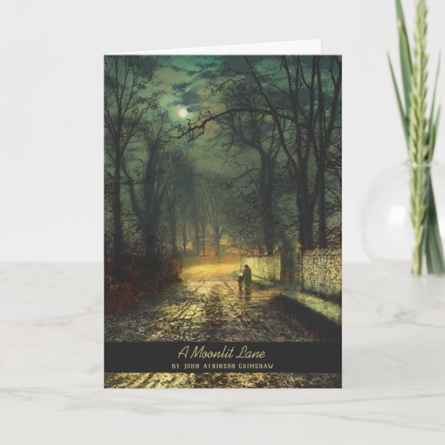 John Atkinson Grimshaw A moonlit lane 1874 Kort (Framsida)
