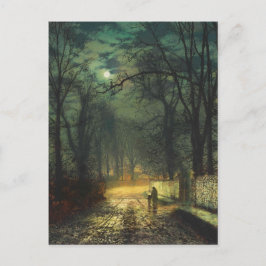 John Atkinson Grimshaw A moonlit lane 1874 Vykort