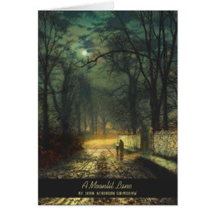 John Atkinson Grimshaw A moonlit lane CC0786-kort Hälsningskort