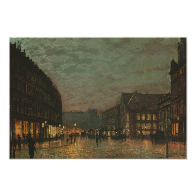 John Atkinson Grimshaw - Boar Lane, Leeds Fototryck (Framsidan)