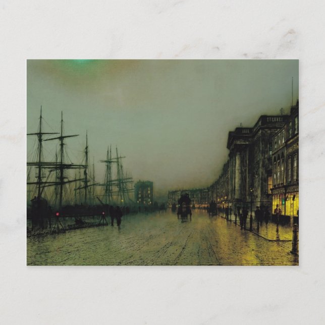 John Atkinson Grimshaw- Canny Glasgow Vykort (Framsida)