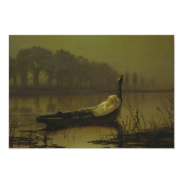 John Atkinson Grimshaw - Dam i Shalott Fototryck (Framsidan)