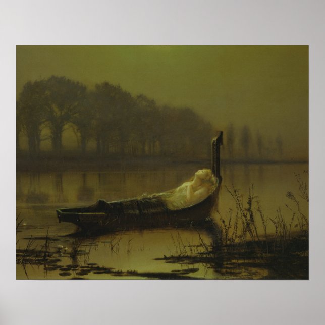 John Atkinson Grimshaw - Dam i Shalott Poster (Framsidan)