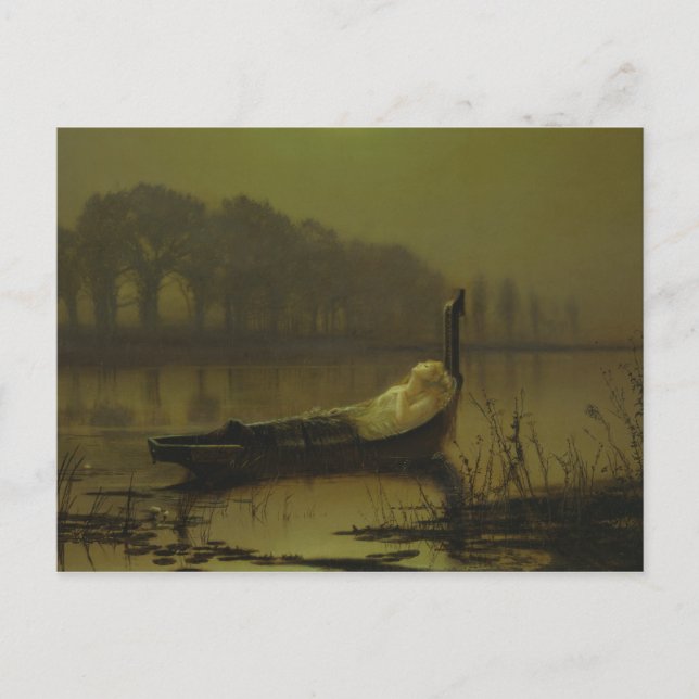 John Atkinson Grimshaw - Dam i Shalott Vykort (Framsida)