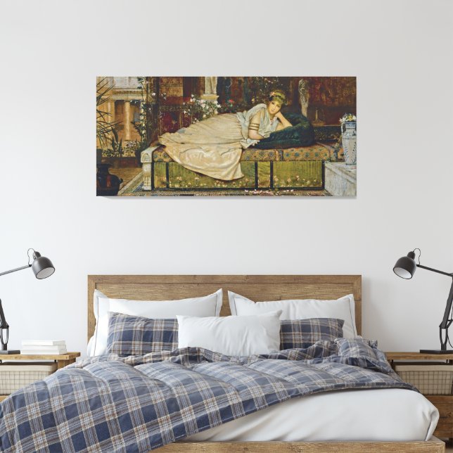 John Atkinson Grimshaw - En dam i en klassisk milj Canvastryck (Insitu (sovrum))