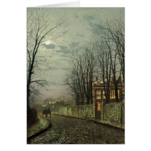 John Atkinson Grimshaw- en Wintry måne Hälsningskort