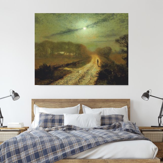 John Atkinson Grimshaw - Ett månbelyst landskap Canvastryck (Insitu (sovrum))