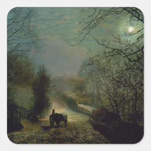 John Atkinson Grimshaw Forge Valley Fyrkantigt Klistermärke