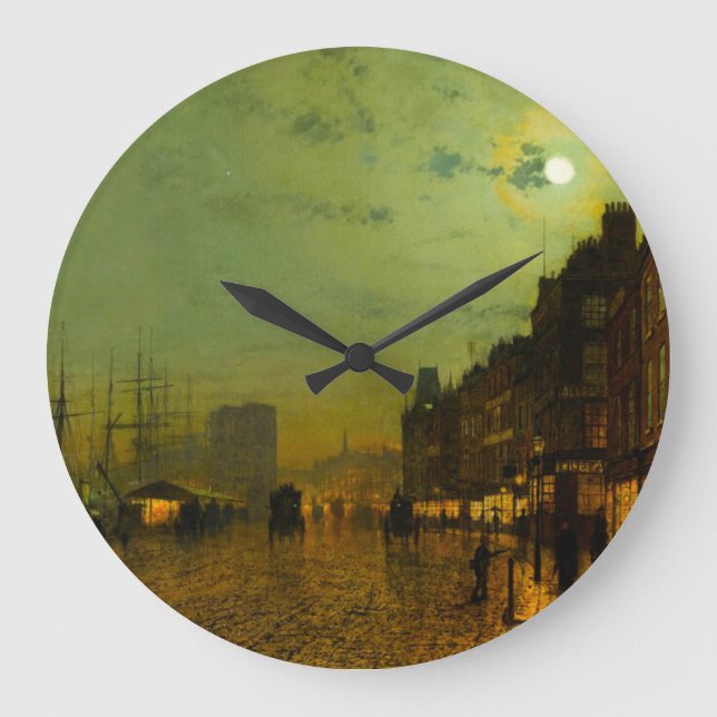 John Atkinson Grimshaw Glasgow Docks Stor Klocka (Framsida)