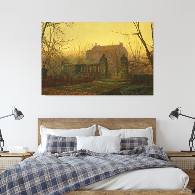 John Atkinson Grimshaw - Höstmorgon Canvastryck (Insitu (sovrum))