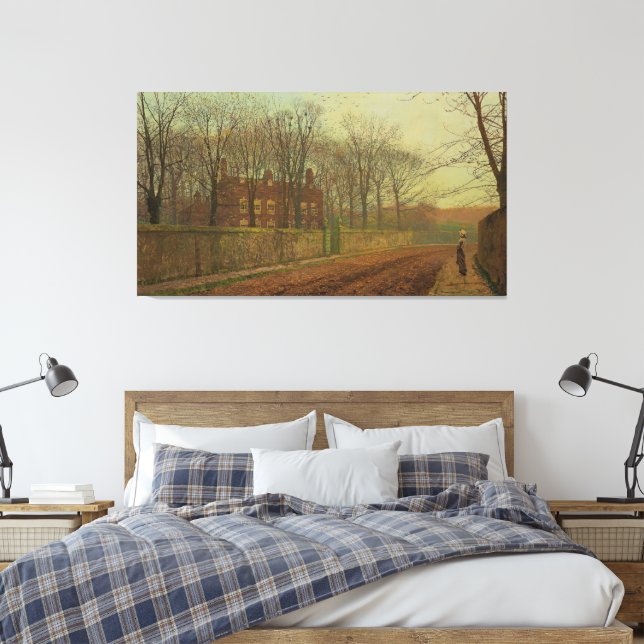John Atkinson Grimshaw - Kråkgården Canvastryck (Insitu (sovrum))