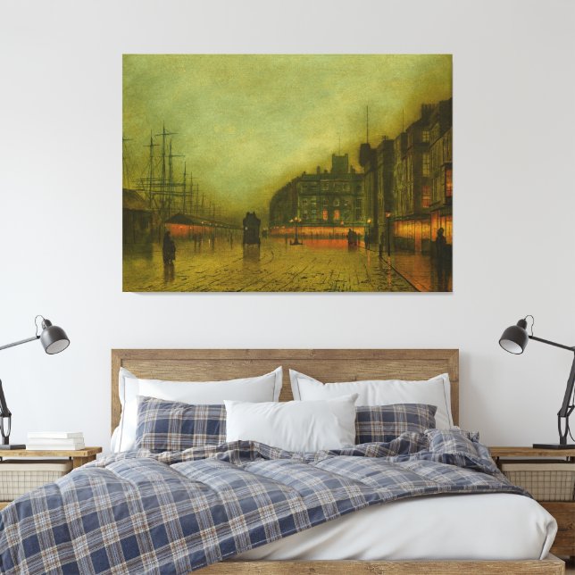 John Atkinson Grimshaw - Liverpool Docks  Canvastryck (Insitu (sovrum))