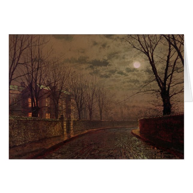 John Atkinson Grimshaw | Moonlit Street Scene, 188 Hälsningskort (Framsidan Horizontal)