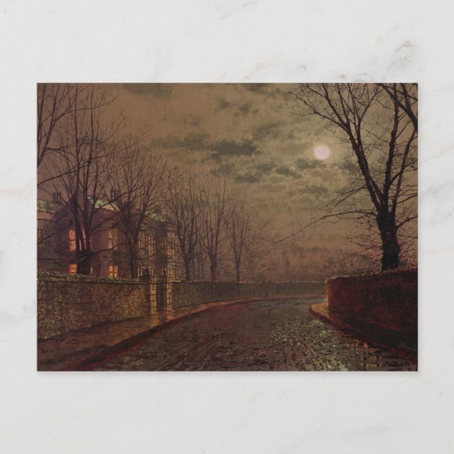 John Atkinson Grimshaw | Moonlit Street Scene, 188 Vykort (Framsida)
