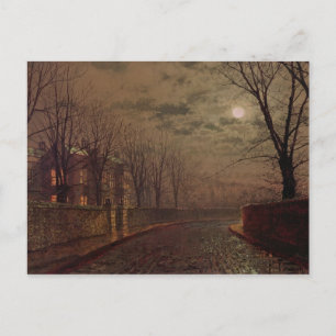 John Atkinson Grimshaw Moonlit Street Scene, 188 Vykort