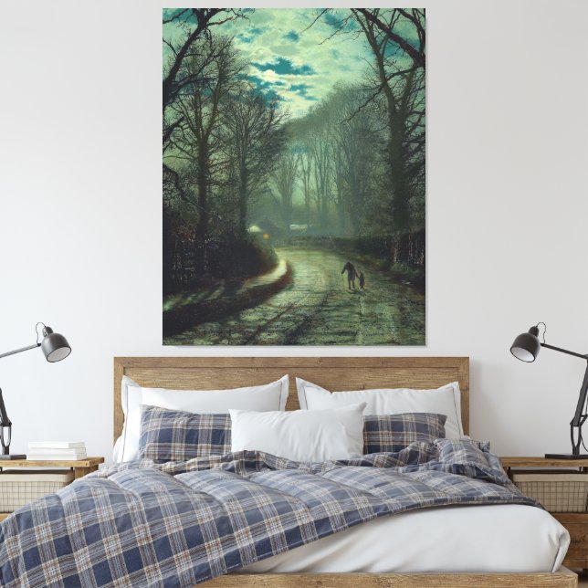 John Atkinson Grimshaw - Närmar sig hemmet  Canvastryck (Insitu (sovrum))
