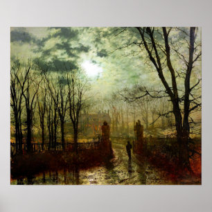 John Atkinson Grimshaw på parkeragrinden Poster