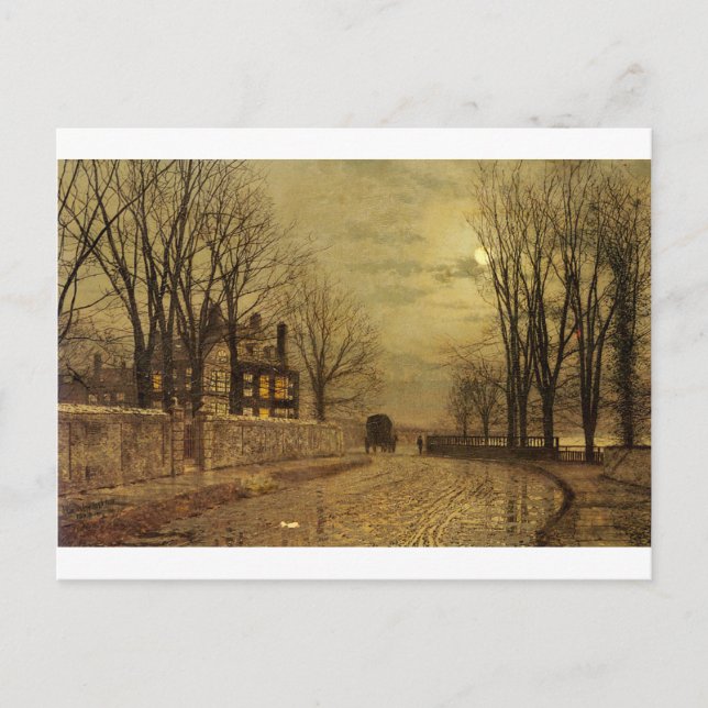 John Atkinson Grimshaw:s vägvändning Vykort (Framsida)