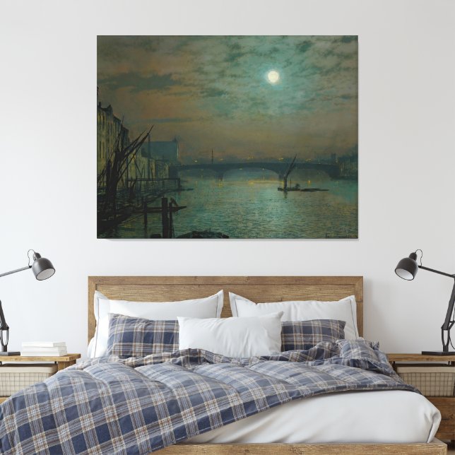John Atkinson Grimshaw - Southwark Bridge i månske Canvastryck (Insitu (sovrum))