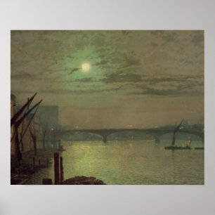 John Atkinson Grimshaw Southwark överbryggar, Poster