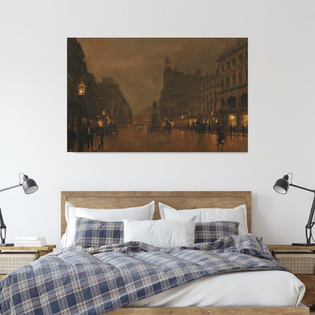 John Atkinson Grimshaw - St Anne's Square och Exch Canvastryck (Insitu (sovrum))