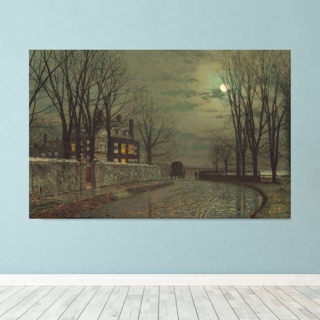 John Atkinson Grimshaw - The Turn of the Road Canvastryck (Insitu (trägolv))